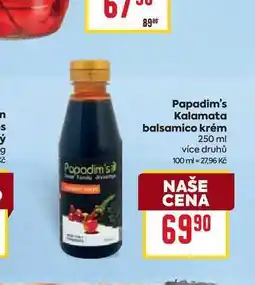Billa Papadim's Kalamata balsamico krém nabídka