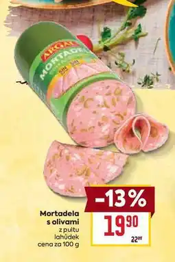 Billa Mortadela s olivami z pultu lahůdek cena za nabídka