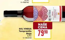 Billa SOL VINEUS Tempranillo Rioja nabídka