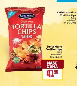 Billa Santa Maria Tortilla chips nabídka