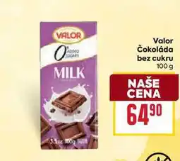 Billa Valor Čokoláda bez cukru nabídka