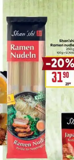 Billa Shan'shi Ramen nudle nabídka