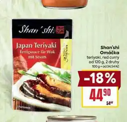 Billa Shan'shi Omáčka teriyaki, red curry od nabídka