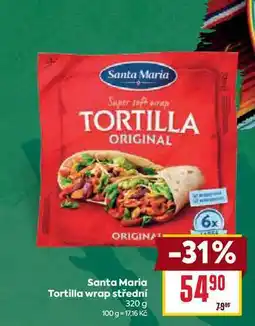 Billa Santa Maria Tortilla wrap střední nabídka
