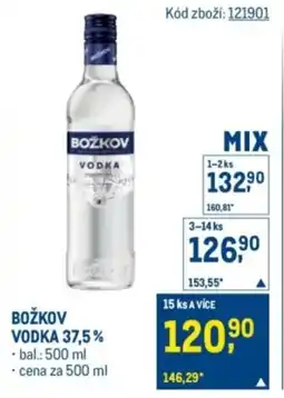 Makro Božkov vodka 37,5% nabídka