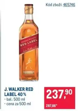 Makro J. Walker red label 40% nabídka