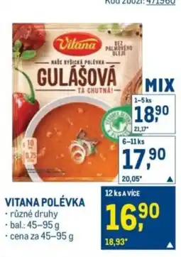 Makro Vitana polévka nabídka