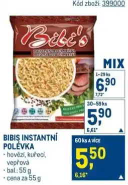 Makro Bibis instantní polévka nabídka