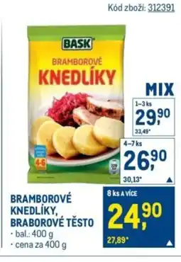 Makro Bask Bramborové knedlíky, braborové těsto nabídka