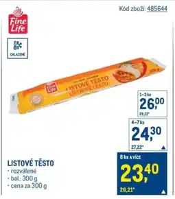 Makro Fine Life Listové těsto nabídka