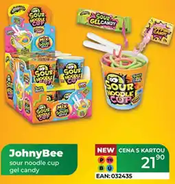 Tamda Foods JohnyBee sour noodle cup gel candy nabídka