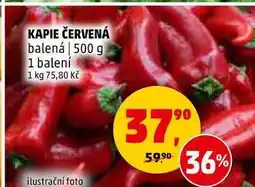 Penny Market KAPIE ČERVENÁ balená 500 g 1 balení 1 kg 75,80 Kč ilustrační foto 3790 59,90 (36%) nabídka