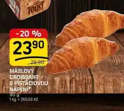 Flop MÁSLOVÝ CROISSANT S PISTACIOVOU NÁPLNÍ nabídka