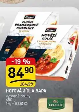 Flop HOTOVÁ JÍDLA BAPA vybrané druhy nabídka