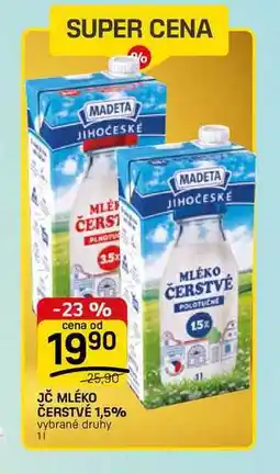 Flop JČ MLÉKO ČERSTVÉ 1,5% vybrané druhy nabídka