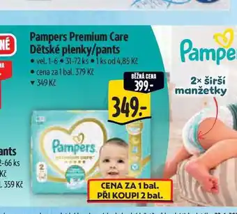 Albert Pampers Premium Care Dětské plenky/pants vel. 1-6 31-72 ks nabídka