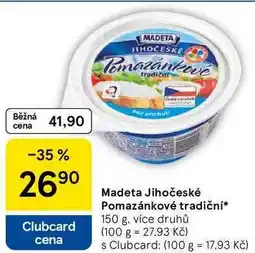 Tesco Madeta Jihočeské Pomazánkové tradiční, 150 g, více druhů nabídka