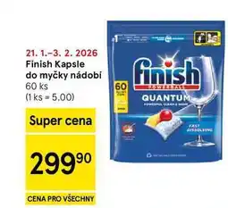 Tesco Finish Kapsle do myčky nádobí, 60 ks nabídka