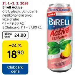 Tesco Birell Active, 0,5 l, plech, ochucené nealkoholické pivo nabídka