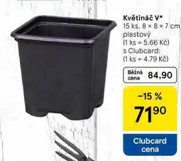 Tesco Květináč V, 15 ks. 8 x 8 x 7 cm plastový nabídka