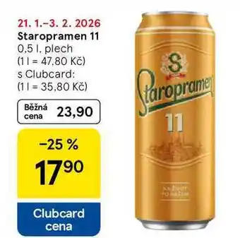 Tesco Staropramen 11, 0.5 l, plech nabídka