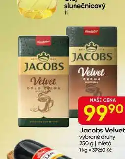 Hruška Jacobs Velvet vybrané druhy 250 g, mletá nabídka