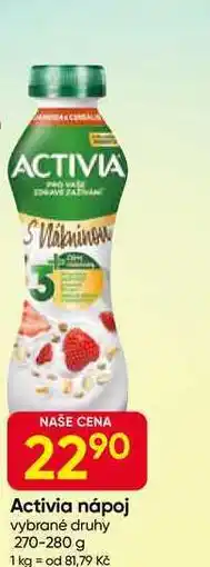 Hruška Activia nápoj vybrané druhy nabídka