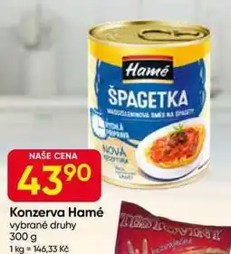 Hruška Hamé Špagetka nabídka