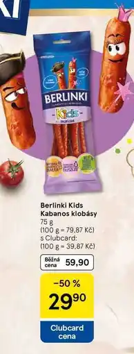 Tesco Berlinki Kids Kabanos klobásy nabídka