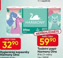 Hruška Harmony Toaletní papír Dino 8 ks, 3-vrstvý nabídka