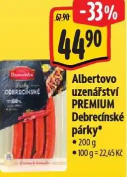 Albert Albertovo uzenářství PREMIUM Debrecínské párky nabídka