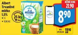 Albert Albert Trvanlivé mléko 1.5% nabídka