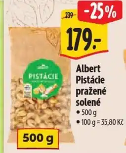 Albert Albert Pistácie pražené solené nabídka