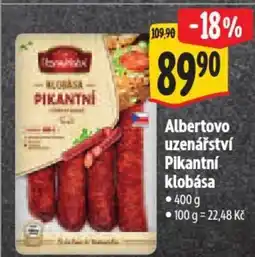 Albert Albertovo uzenářství Pikantní klobása nabídka