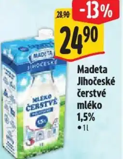 Albert Madeta Jihočeské čerstvé mléko 1,5% nabídka