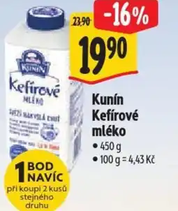Albert Kunín Kefírové mléko nabídka