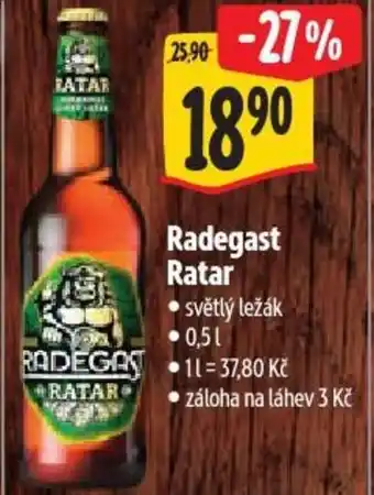 Albert Radegast Ratar světlý ležák nabídka