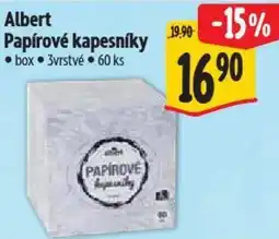 Albert Albert Papírové kapesníky nabídka