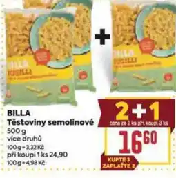 Billa BILLA Těstoviny semolinové nabídka