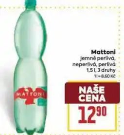 Billa Mattoni jemně perlivá, neperlivá, perlivá nabídka