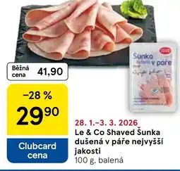 Tesco Le & Co Shaved Šunka dušená v páře nejvyšší jakosti nabídka