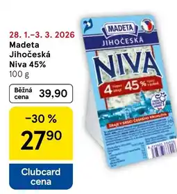 Tesco Madeta Jihočeská Niva 45% nabídka