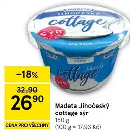 Tesco Madeta Jihočeský cottage sýr nabídka