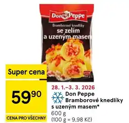 Tesco Don Peppe Bramborové knedlíky s uzeným masem nabídka