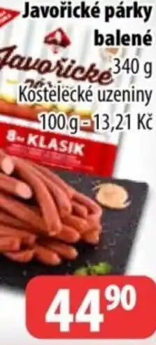 Partner Maloobchodní síť Javořické párky balené nabídka