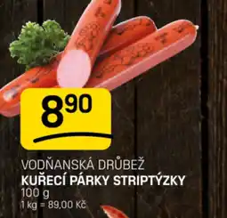 Flop Vodňanská drůbež kuřecí párky striptýzky nabídka