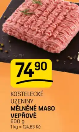 Flop Kostelecké uzeniny mělněné maso vepřové nabídka