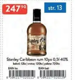 Qanto Stanley Caribbean rum 10yo 40% nabídka