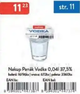 Qanto Nakup Panák Vodka 37,5% nabídka