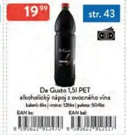 Qanto De Gusto PET alkoholický nápoj z ovocného vína nabídka